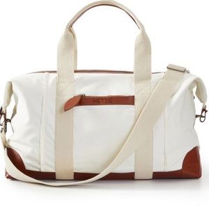 Mark & Graham canvas and leather weekender bag - P laser monogrammed! Pristine